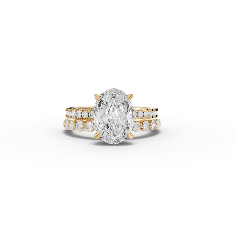 3.88 Ct Oval Solitaire with Matching Pavé Band Set - new