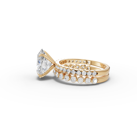 3.88 Ct Oval Solitaire with Matching Pavé Band Set - new