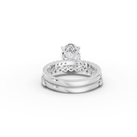 3.88 Ct Oval Solitaire with Matching Pavé Band Set - new