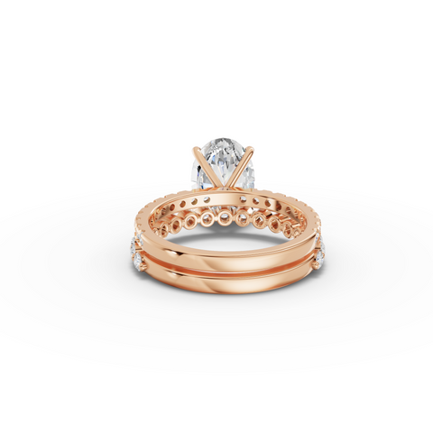 3.88 Ct Oval Solitaire with Matching Pavé Band Set - new