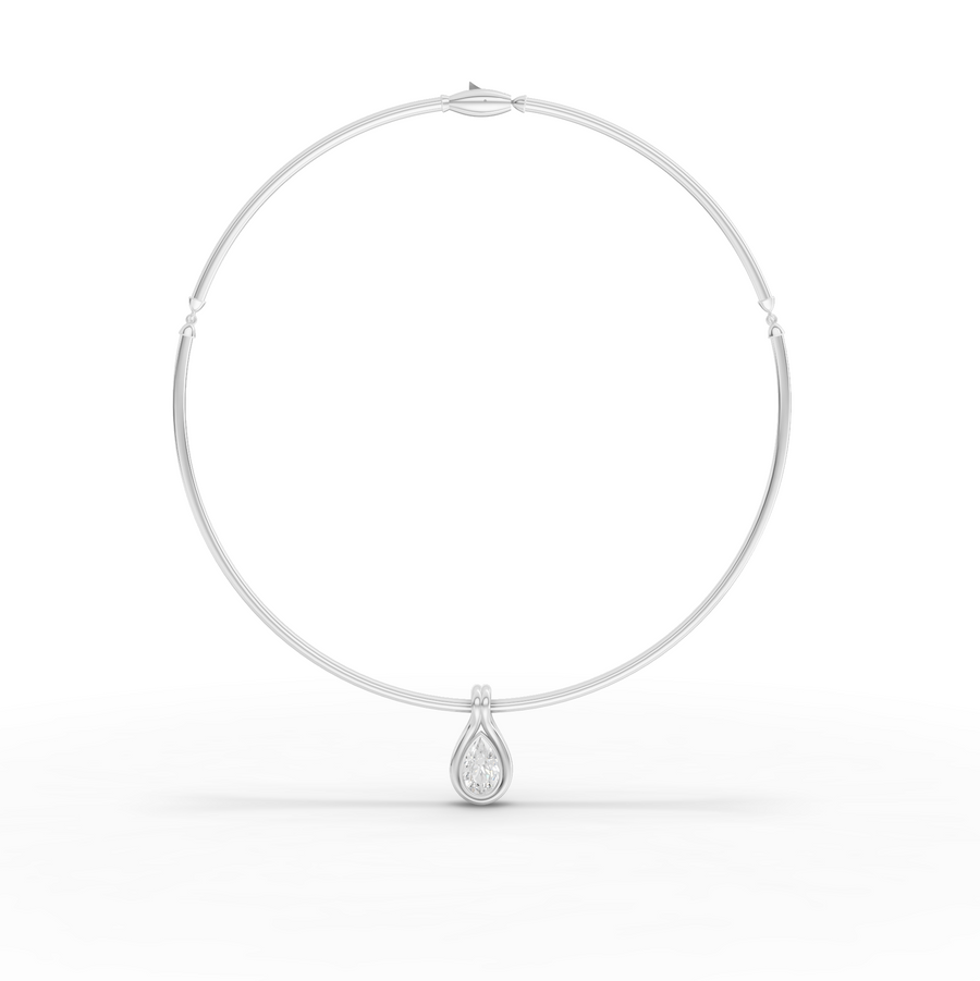 3.00 Ct Pear Lab Grown Diamond Drop Pendant Necklace