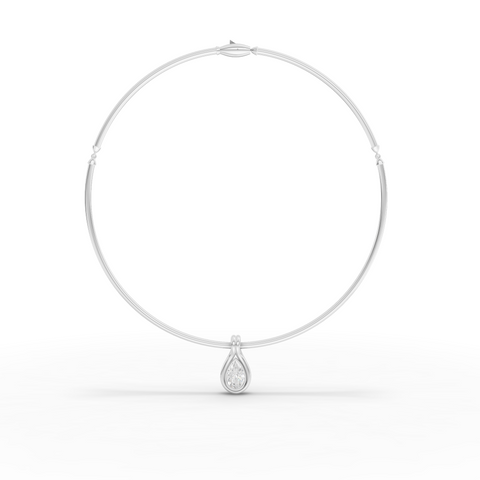 3.00 Ct Pear Lab Grown Diamond Drop Pendant Necklace
