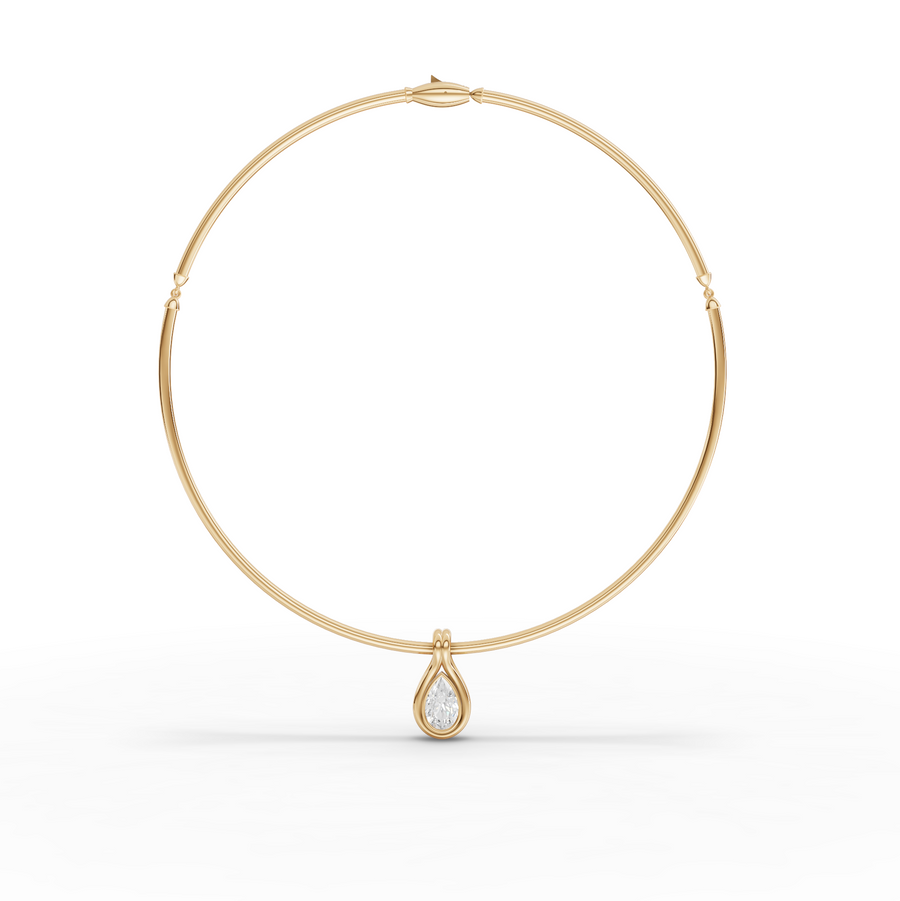3.00 Ct Pear Lab Grown Diamond Drop Pendant Necklace