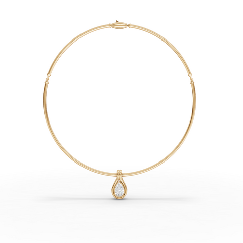 3.00 Ct Pear Lab Grown Diamond Drop Pendant Necklace