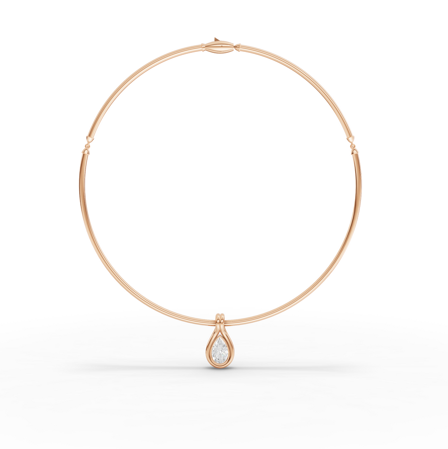 3.00 Ct Pear Lab Grown Diamond Drop Pendant Necklace