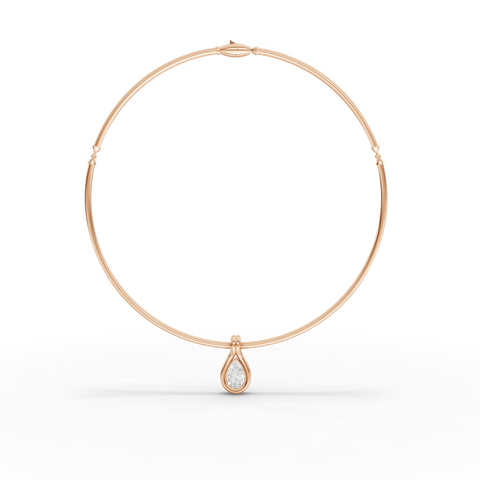 3.00 Ct Pear Lab Grown Diamond Drop Pendant Necklace