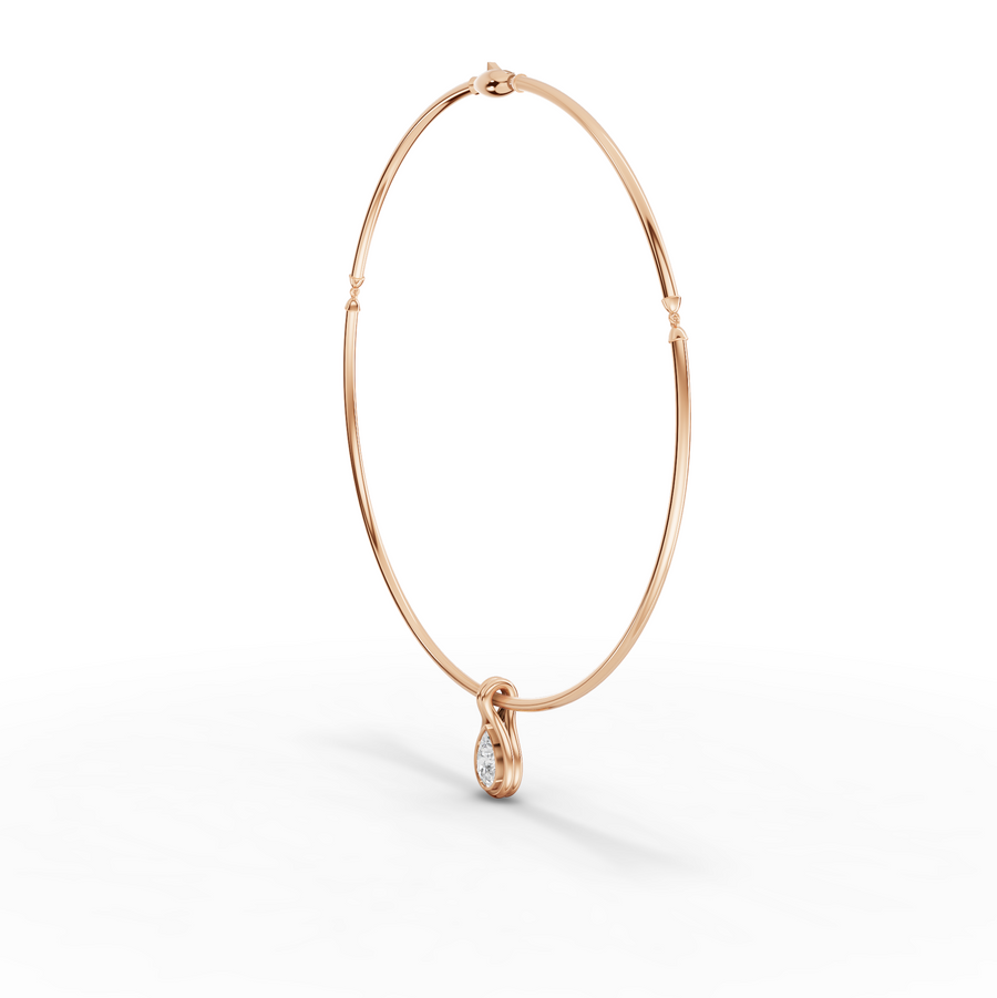 3.00 Ct Pear Lab Grown Diamond Drop Pendant Necklace