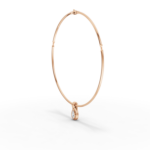 3.00 Ct Pear Lab Grown Diamond Drop Pendant Necklace