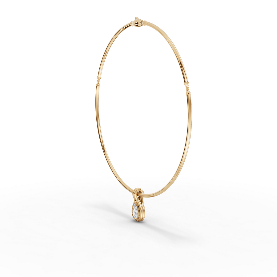 3.00 Ct Pear Lab Grown Diamond Drop Pendant Necklace