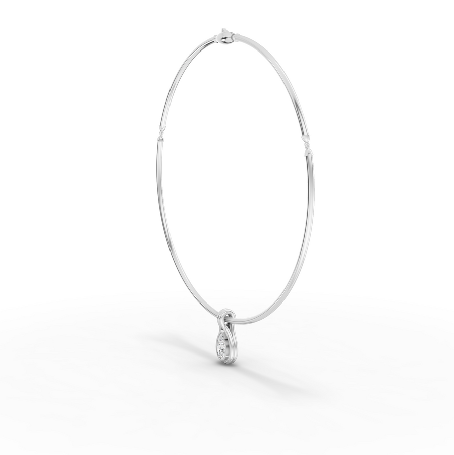 3.00 Ct Pear Lab Grown Diamond Drop Pendant Necklace