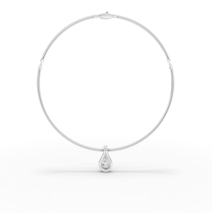 3.00 Ct Pear Lab Grown Diamond Drop Pendant Necklace