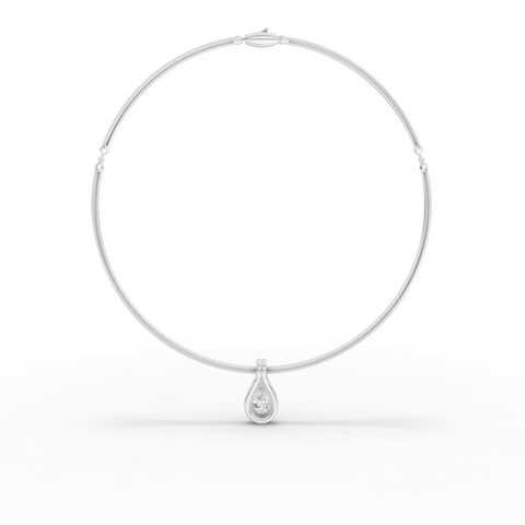 3.00 Ct Pear Lab Grown Diamond Drop Pendant Necklace