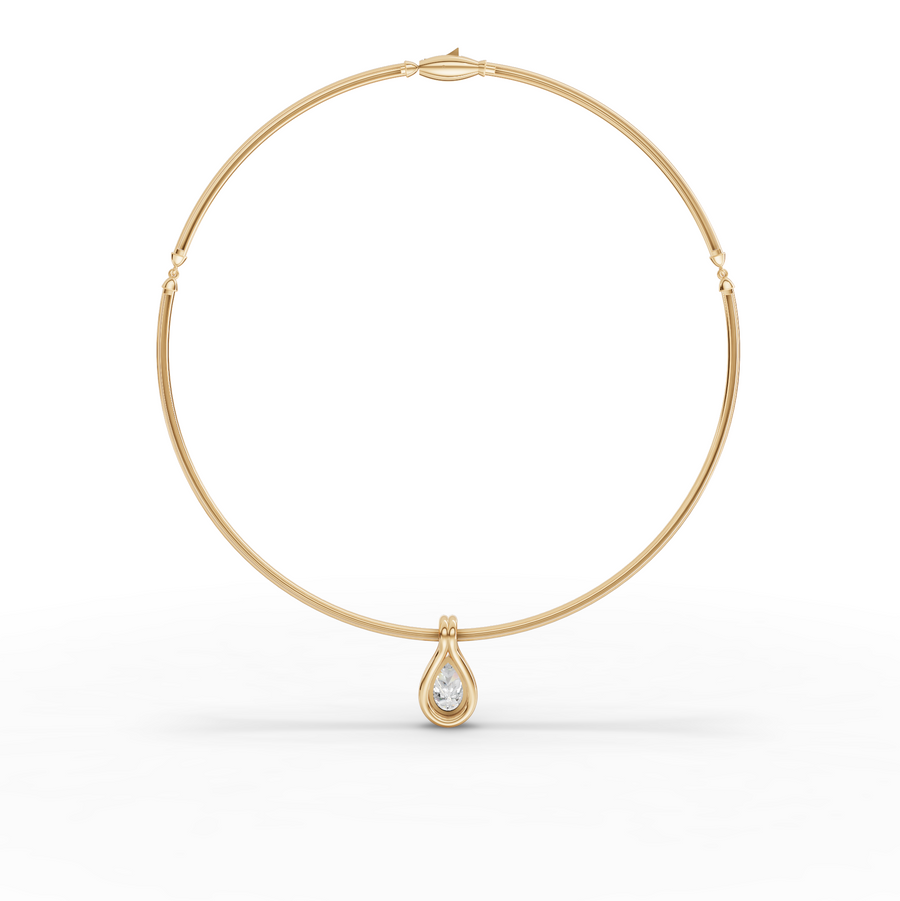 3.00 Ct Pear Lab Grown Diamond Drop Pendant Necklace