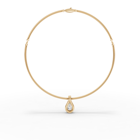 3.00 Ct Pear Lab Grown Diamond Drop Pendant Necklace