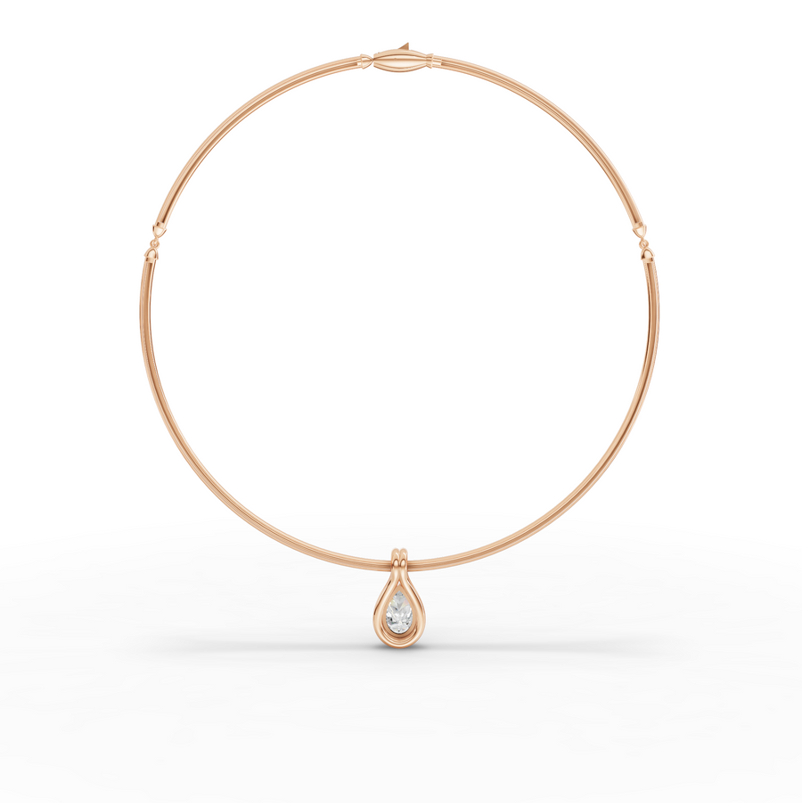 3.00 Ct Pear Lab Grown Diamond Drop Pendant Necklace