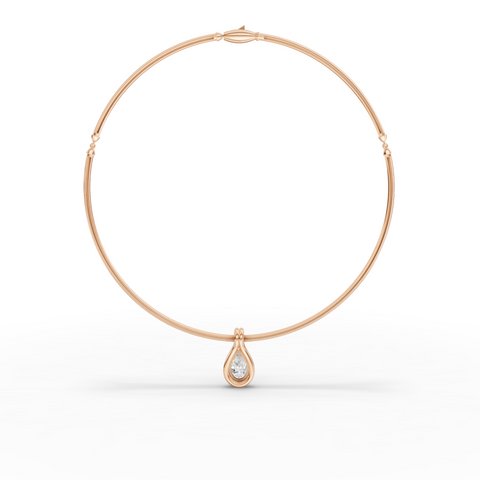 3.00 Ct Pear Lab Grown Diamond Drop Pendant Necklace
