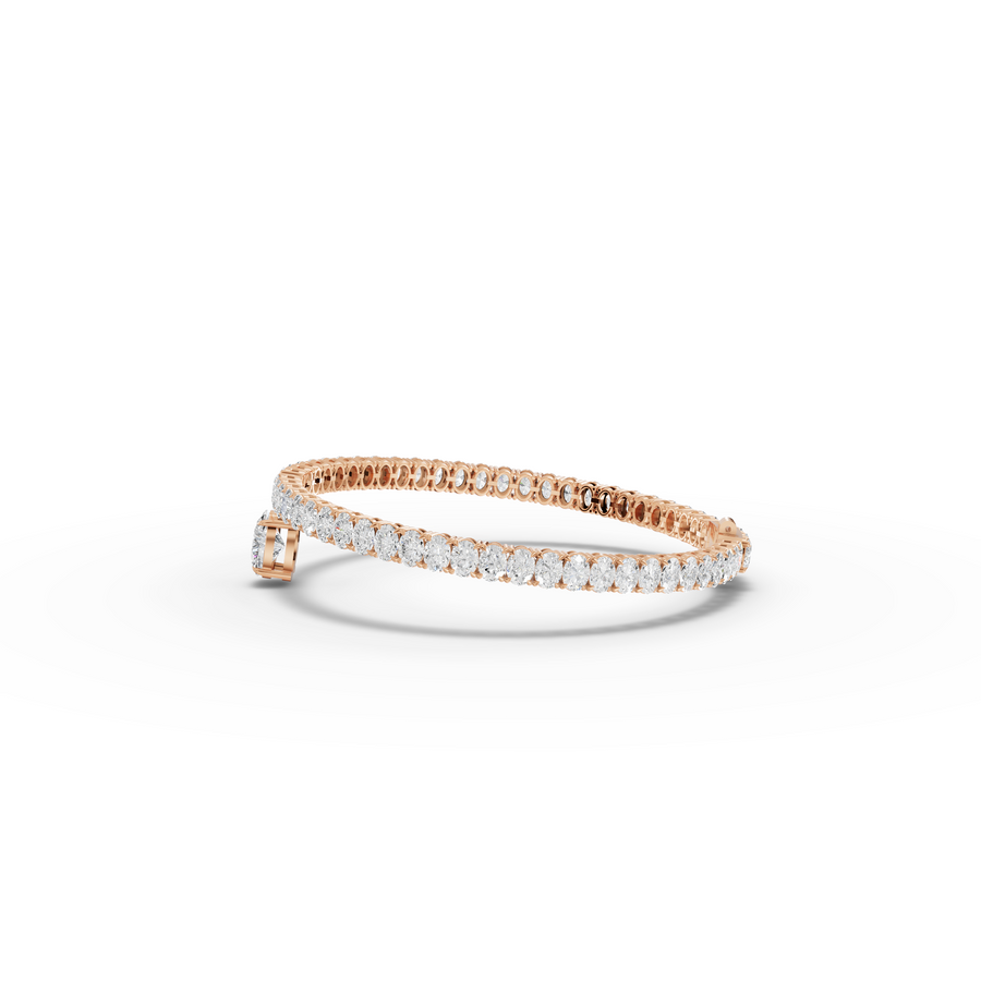 7.35 Ct Oval Drop Tennis Lab Grown Diamond Bracelet