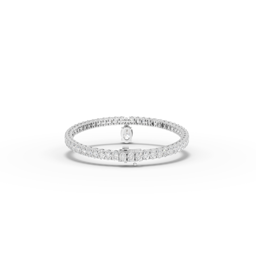 7.35 Ct Oval Drop Tennis Lab Grown Diamond Bracelet