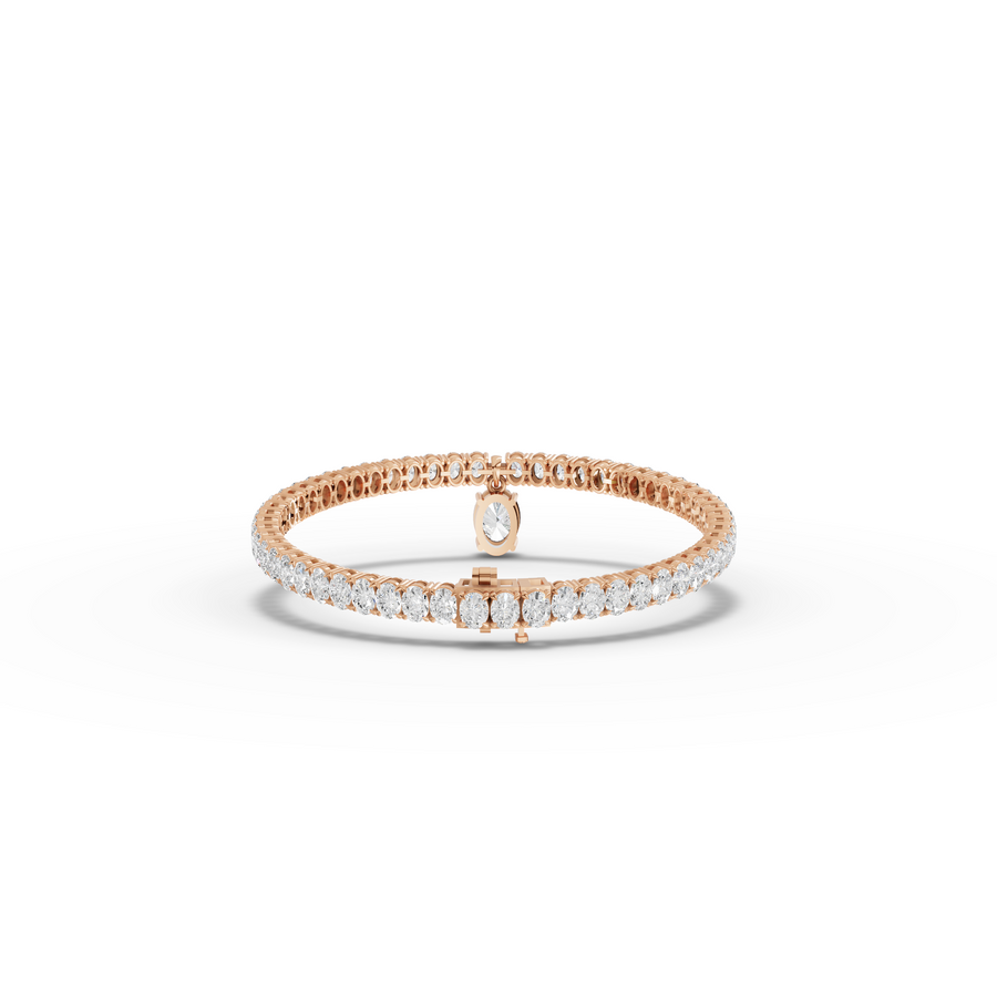 7.35 Ct Oval Drop Tennis Lab Grown Diamond Bracelet