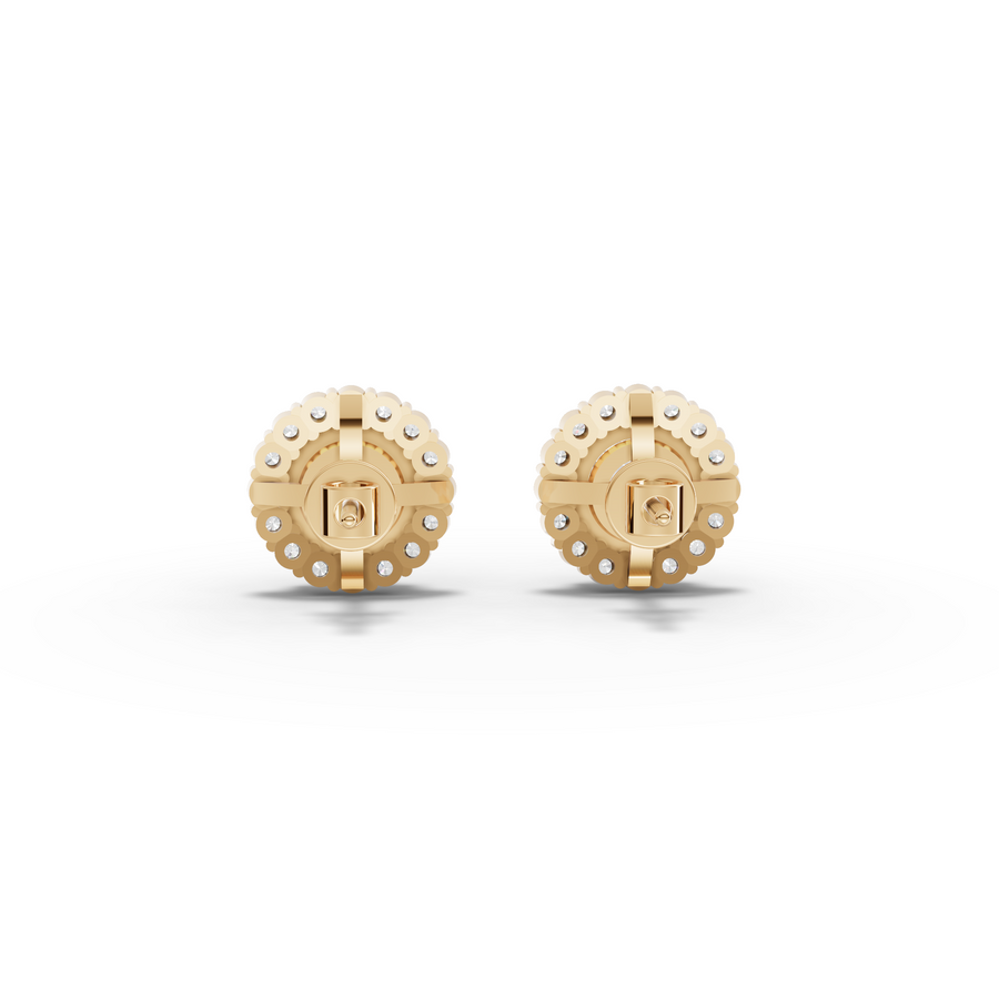 2.40 Ct Round Halo Lab Grown Diamond Stud Earrings