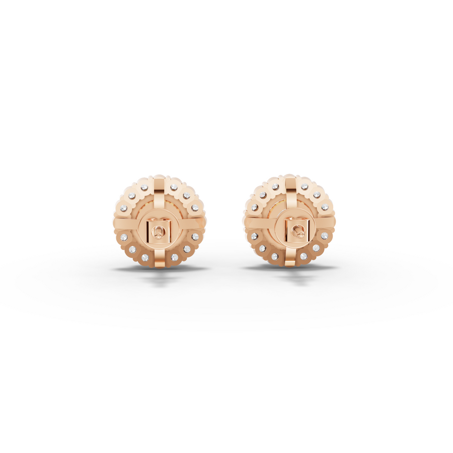 2.40 Ct Round Halo Lab Grown Diamond Stud Earrings