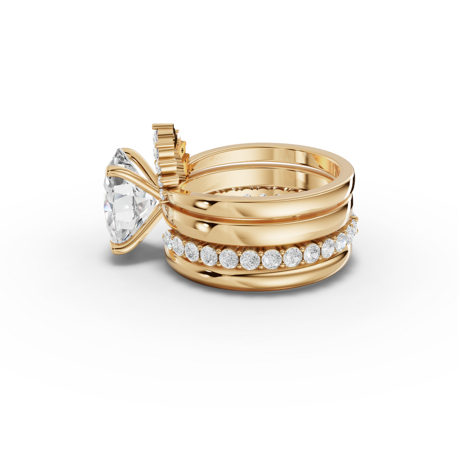 3.91 Ct Oval With Side Band Lab Grown Diamond Bridal Set