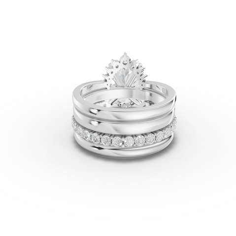 3.91 Ct Oval With Side Band Lab Grown Diamond Bridal Set