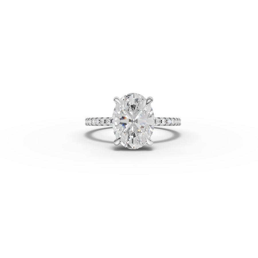 2.19 Ct Oval Hidden Halo Lab Grown Diamond Ring