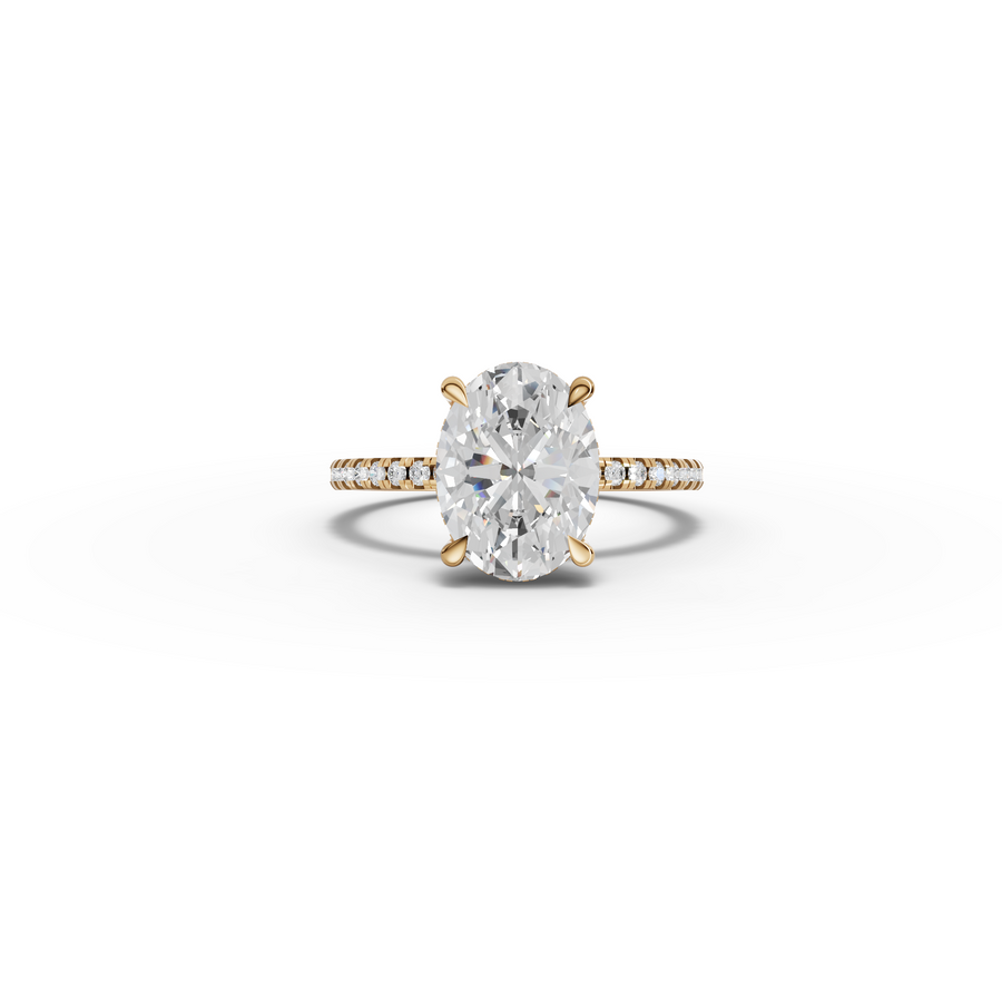 2.19 Ct Oval Hidden Halo Lab Grown Diamond Ring