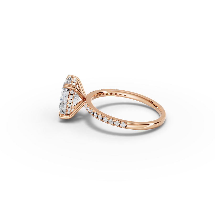 2.19 Ct Oval Hidden Halo Lab Grown Diamond Ring