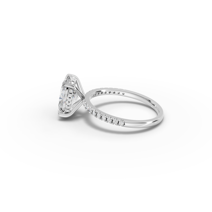 2.19 Ct Oval Hidden Halo Lab Grown Diamond Ring