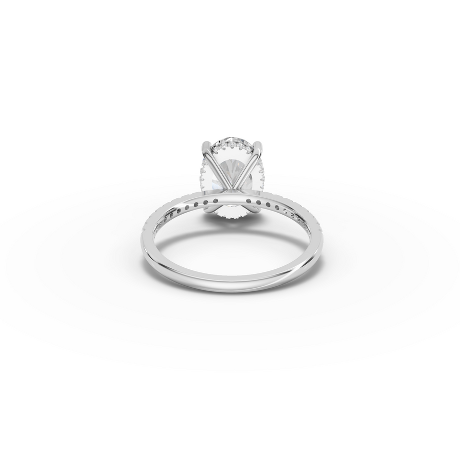 2.19 Ct Oval Hidden Halo Lab Grown Diamond Ring