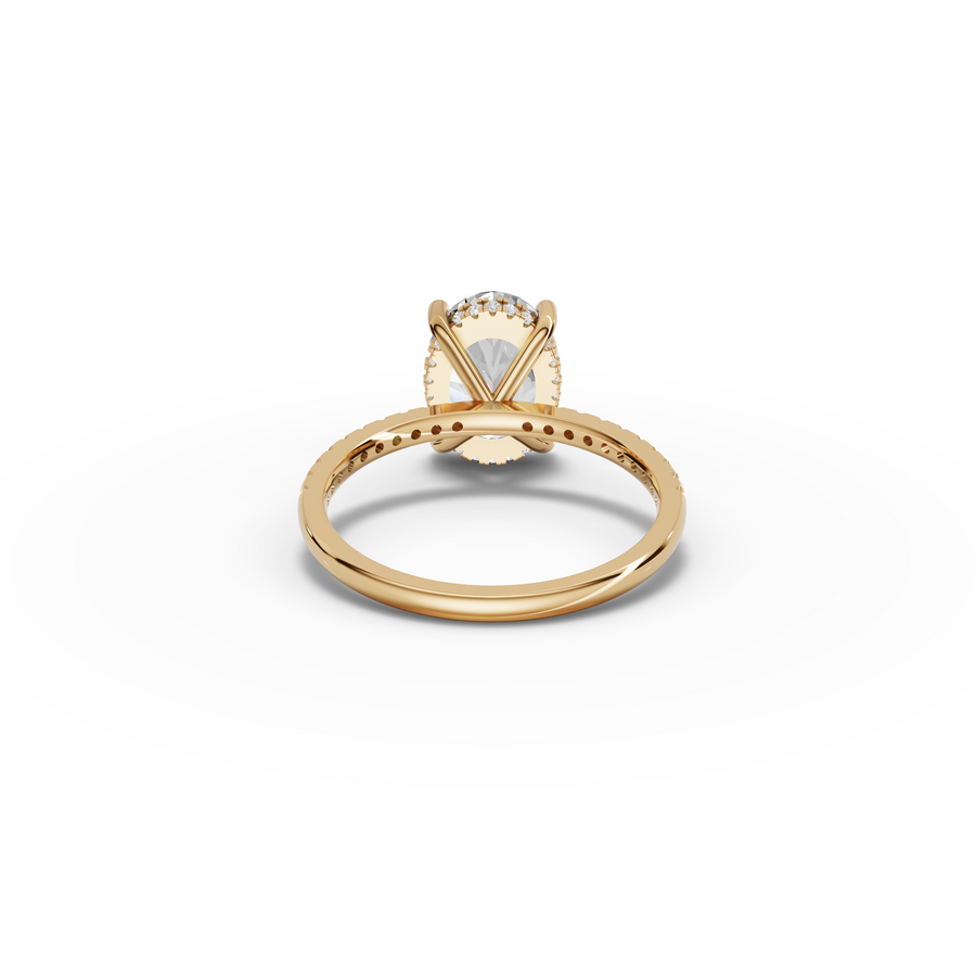 2.19 Ct Oval Hidden Halo Lab Grown Diamond Ring