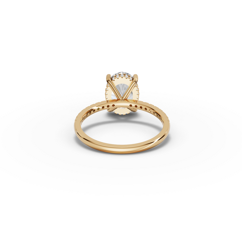 2.19 Ct Oval Hidden Halo Lab Grown Diamond Ring