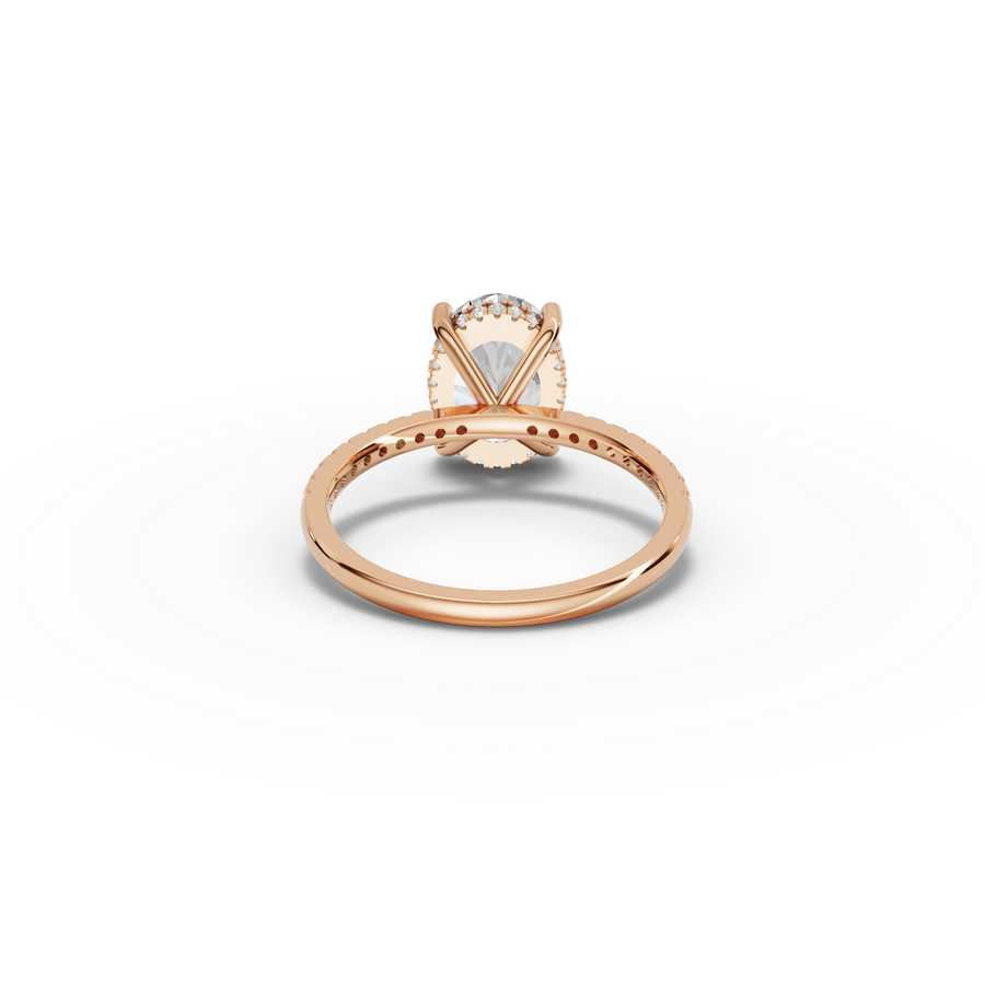 2.19 Ct Oval Hidden Halo Lab Grown Diamond Ring