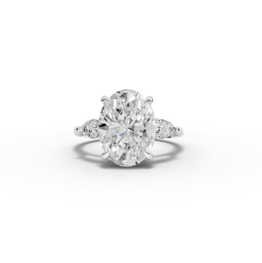 4.36 Ct Oval Three Stone Lab Grown Diamond Ring