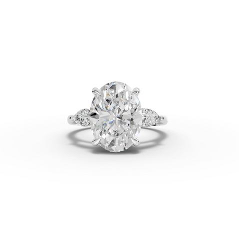 4.36 Ct Oval Three Stone Lab Grown Diamond Ring