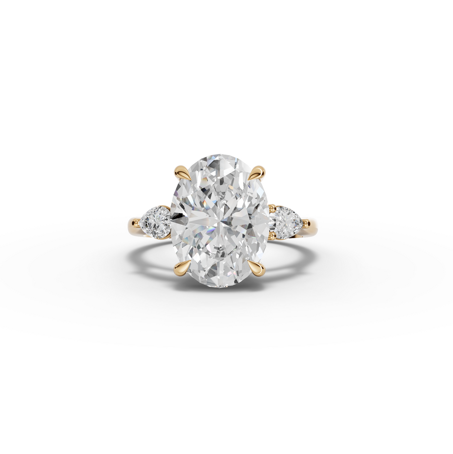 4.36 Ct Oval Three Stone Lab Grown Diamond Ring