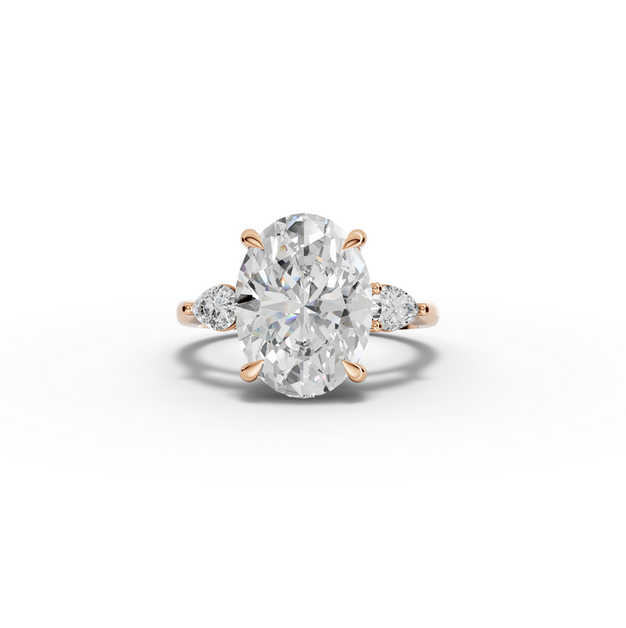 4.36 Ct Oval Three Stone Lab Grown Diamond Ring