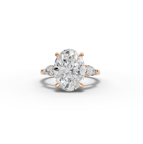 4.36 Ct Oval Three Stone Lab Grown Diamond Ring