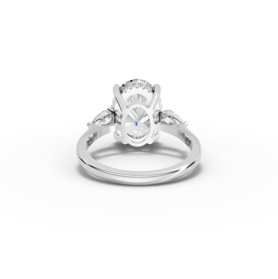 4.36 Ct Oval Three Stone Lab Grown Diamond Ring
