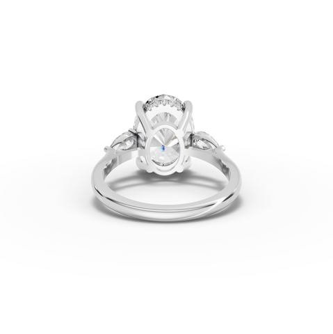 4.36 Ct Oval Three Stone Lab Grown Diamond Ring