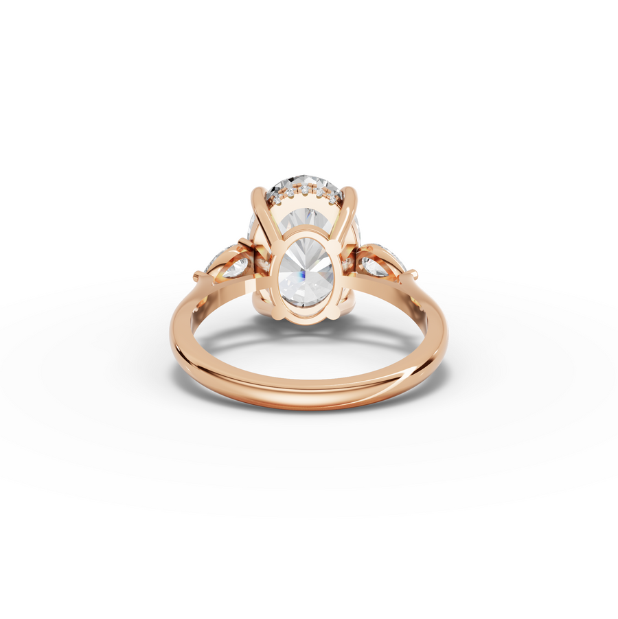 4.36 Ct Oval Three Stone Lab Grown Diamond Ring