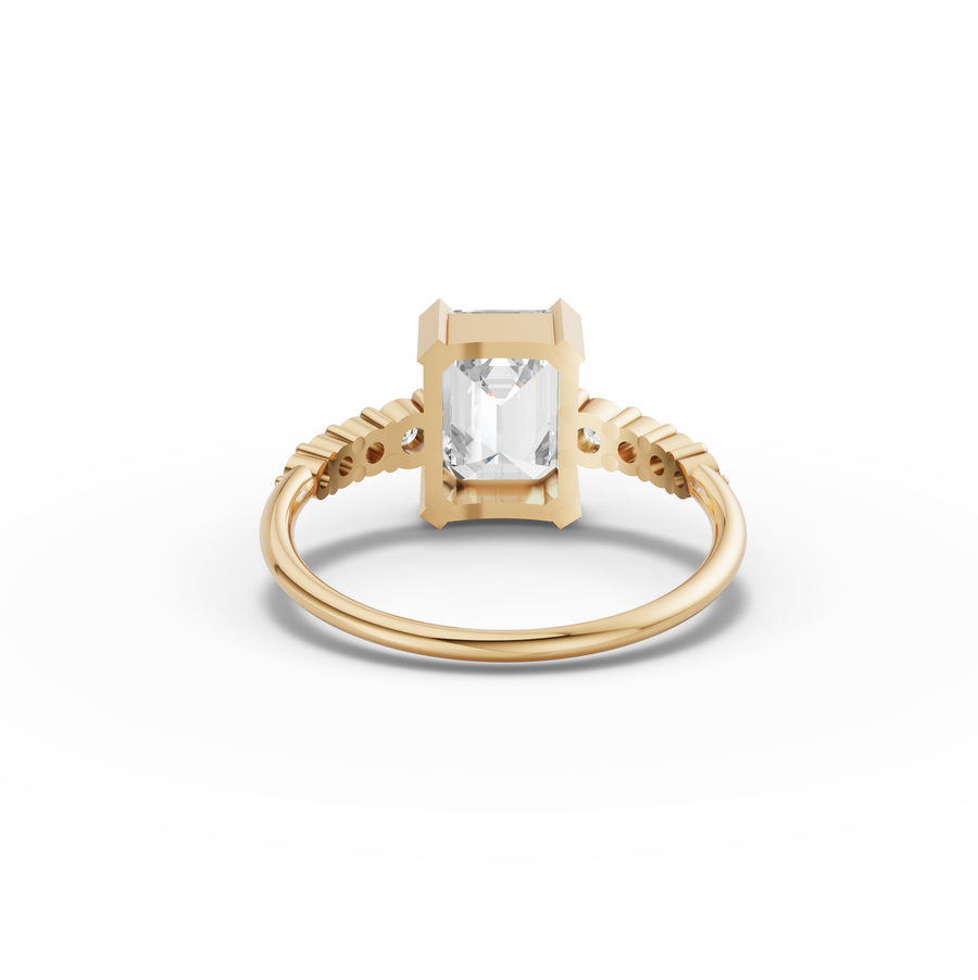2.24 Ct Emerald Lab Grown Diamond Tapered Side Stone Ring