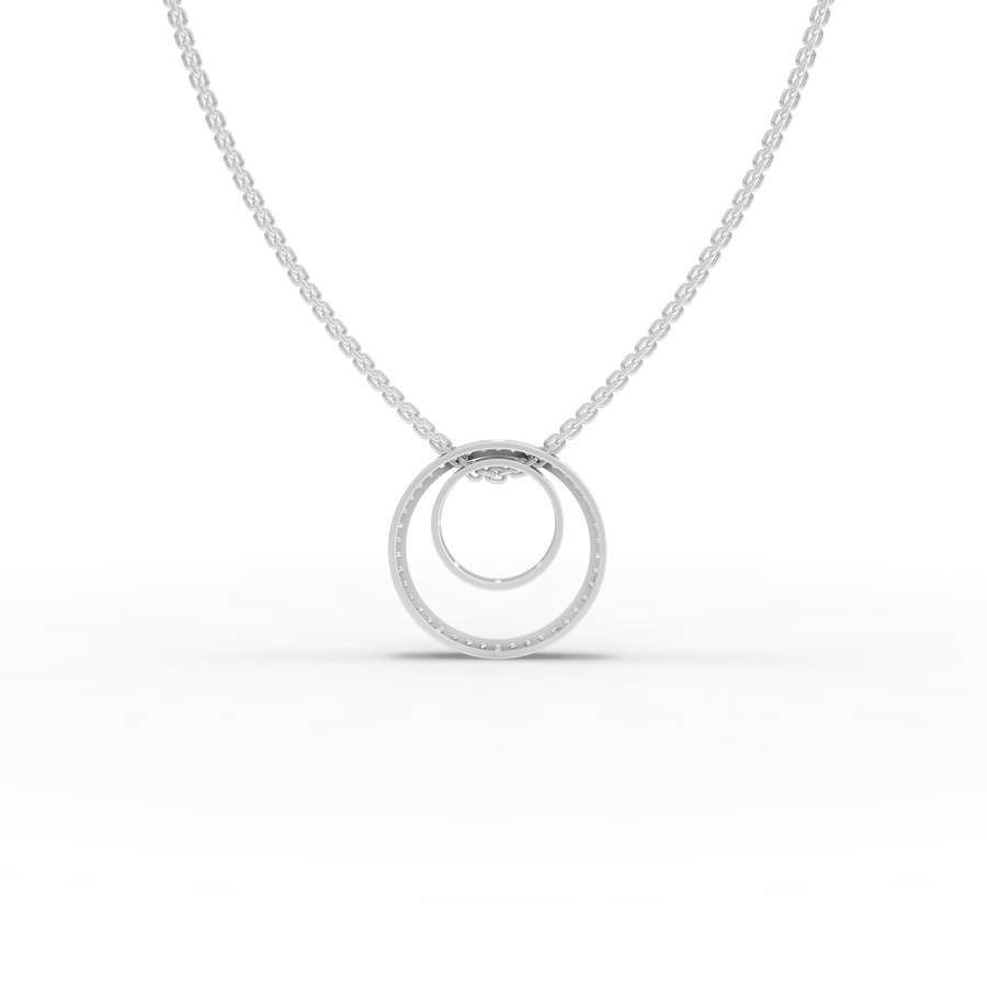 0.27 Ct Double Circle Pavé Lab Grown Diamond Pendant Necklace
