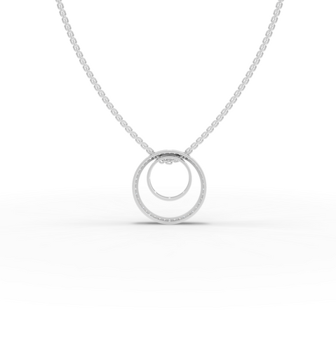 0.27 Ct Double Circle Pavé Lab Grown Diamond Pendant Necklace