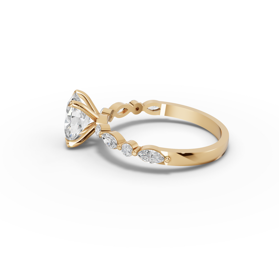 1.31 Ct Oval  Solitaire Accent Lab Grown Diamond Ring