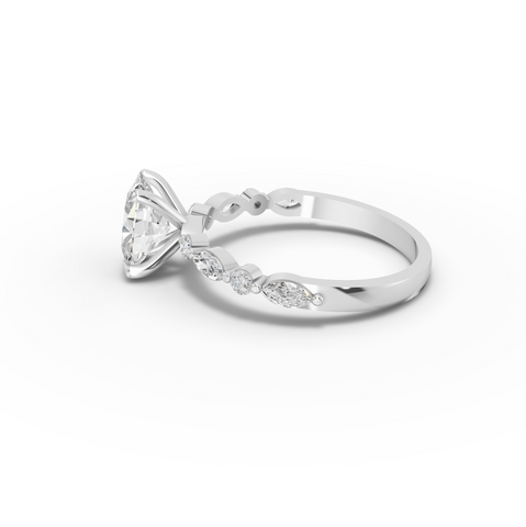 1.31 Ct Oval  Solitaire Accent Lab Grown Diamond Ring