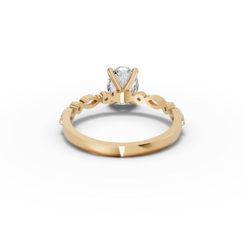 1.31 Ct Oval  Solitaire Accent Lab Grown Diamond Ring