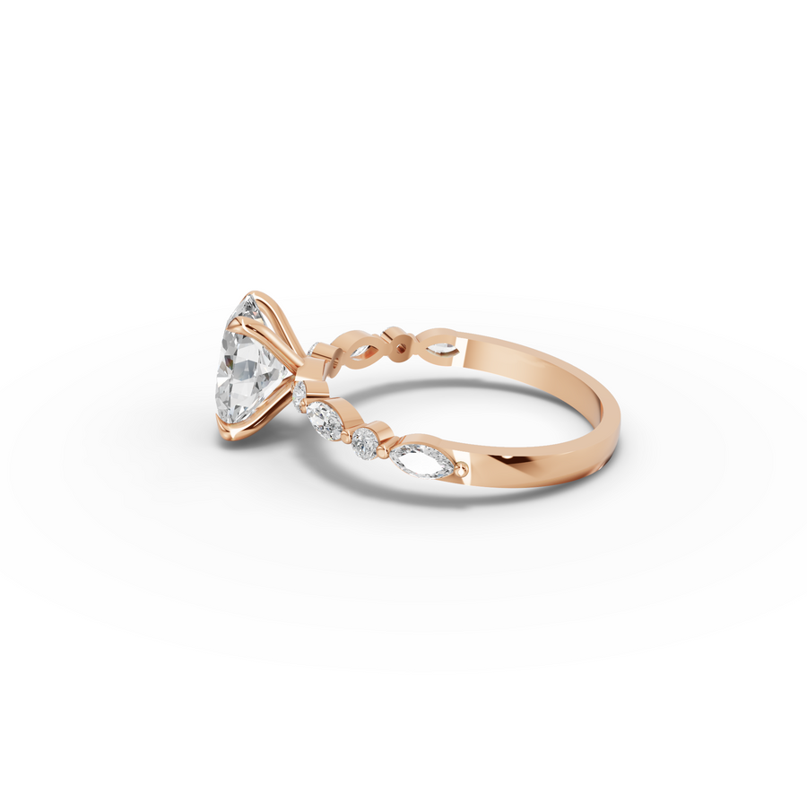 1.81 Ct Oval Lab Grown Diamond Ring with Accent Band